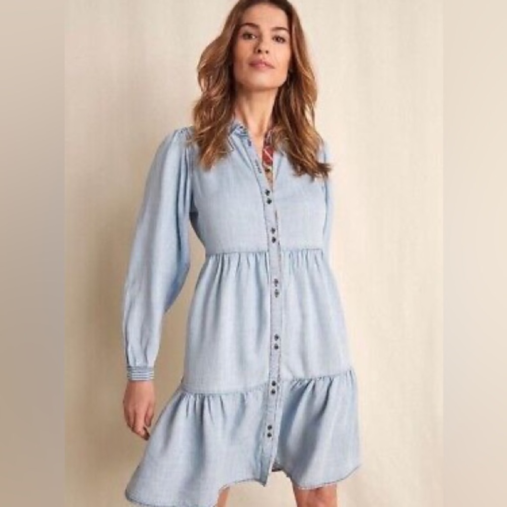 NWT Matilda jane softest denim ruffle dress, size small